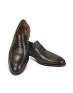 Dark Brown Calf Leather Penny Loafer Shoes