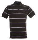 Black and White Twin Stripe Polo Shirt