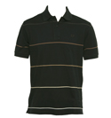 Black Striped Pique Cotton Polo Shirt
