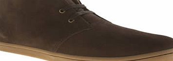 Fred Perry Dark Brown Byron Mid Suede Trainers