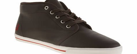 Fred Perry Dark Brown Fletcher Leather Trainers
