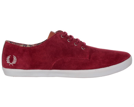 Fred Perry Foxx Maroon Suede Trainers
