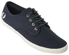 Fred Perry Foxx Twill Blue/White Material Trainers