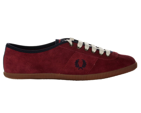 Fred Perry Hayes Unlined Maroon Suede Trainers