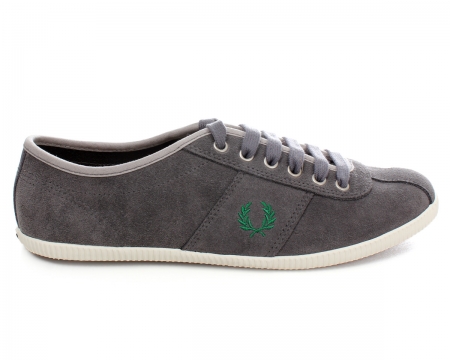 Fred Perry Hayes Unlined Steel Grey Suede Trainers