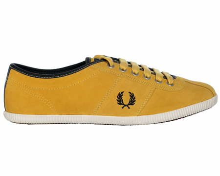 Fred Perry Hayes Unlined Yellow Suede Trainers