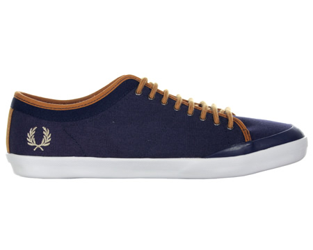 Fred Perry Hellier Carbon Blue Canvas Trainers