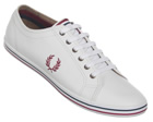 Kingston White/Red Leather Trainers