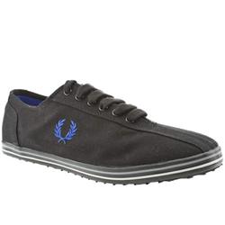 Fred Perry Male Bowling Shoe Fabric Upper Fashion Trainers in Black and Blue
