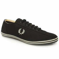 Fred Perry Male Bowling Shoe Fabric Upper Fashion Trainers in Black