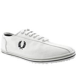 Fred Perry Male Bowling Shoe Fabric Upper Fashion Trainers in White and Navy