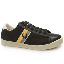 Fred Perry Male Di Plimsole Leather Upper Fashion Trainers in Black and White