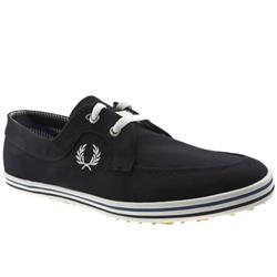 Fred Perry Male Drury Twill Fabric Upper Fashion Trainers in Navy, White and Navy