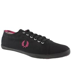 Male Fred Perry Skinny Plimsoll Fabric Upper Fashion Trainers in Black