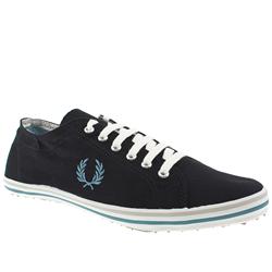 Fred Perry Male Kingston Twill Tipp Fabric Upper Fashion Trainers in Navy