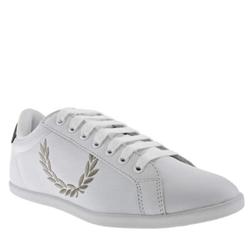Male Peterstow Leather Upper Fashion Trainers in White and Grey