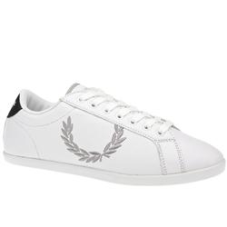 Fred Perry Male Peterstow Pin Punc Leather Upper Fashion Trainers in White