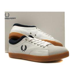 Fred Perry Male Plimsole Leather Upper Fashion Trainers in White