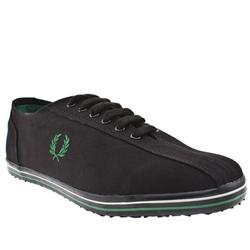 Fred Perry Male Pow Bowling Shoe Fabric Upper Fashion Trainers in Black and Green