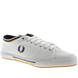 Fred Perry Male Tipped Cuff Canvas Fabric Upper Fashion Trainers in White