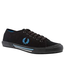 Male Vintage Tennis Canvas Fabric Upper Fashion Trainers in Black and Blue