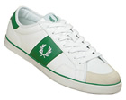 Fred Perry Shuffle White/Green Leather Tennis Shoe