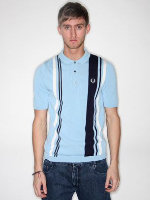 Stripped Knitted Polo Shirt