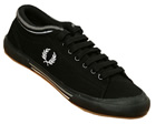 Fred Perry Tipped Cuff Black/White Canvas Plimsoll