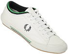 Fred Perry Tipped Cuff White/Navy Leather Trainer