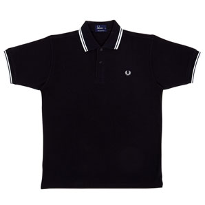 Fred Perry Tipped Polo Shirt- Navy- Medium