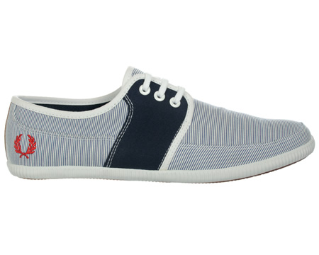 Fred Perry Tonic Fine Stripe White/Navy Canvas