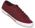 Fred Perry Vintage Tennis Maroon Canvas Trainers