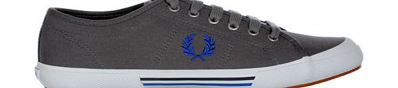 Fred Perry Vintage Tennis Mid Grey Canvas Trainers