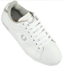 White and Grey Leather Trainers