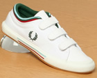 Fred Perry White/Green Canvas Tipped Cuff Plimsoll