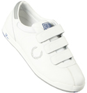 White Leather Velcro Fastening Trainers