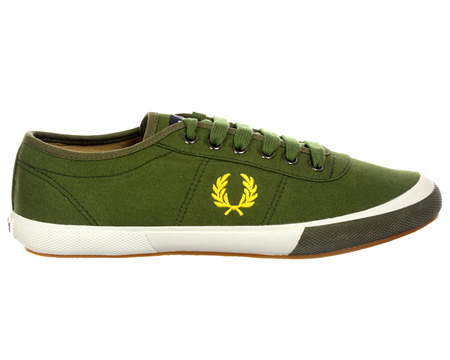 Fred Perry Woodford Olive Canvas Trainers