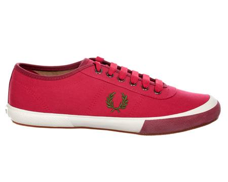 Fred Perry Woodford Red Canvas Trainers