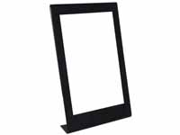 free standing slanted A5 sign holder with black