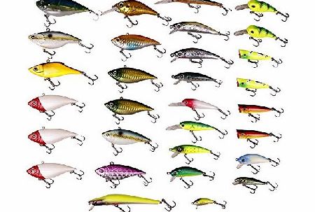 FreeFisher 30pcs Super Fishing Lure New Collection Floating with Rattles Color Random C0