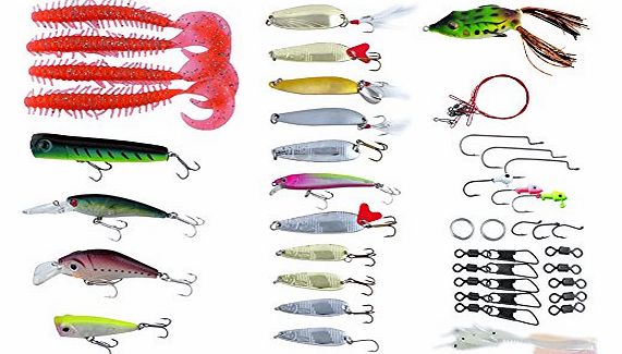 FreeFisher  Fishing Lures Jigs Accesorries Set with Tackle Box SET4