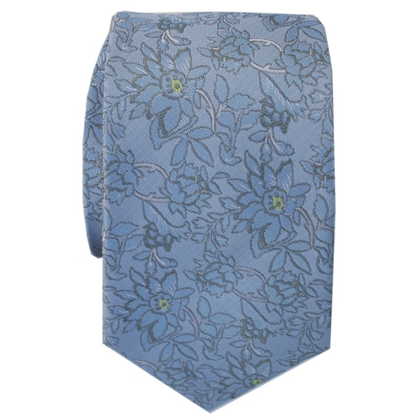 Blue Floral Silk Tie by