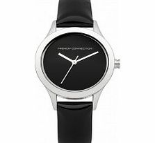 French Connection Ladies All Black Leather Strap