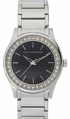 French Connection Ladies Black Dial Silver