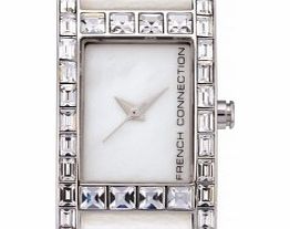 French Connection Ladies Stone Set White Watch