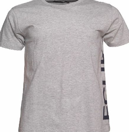 Mens FCUK Side T-Shirt Grey Marl