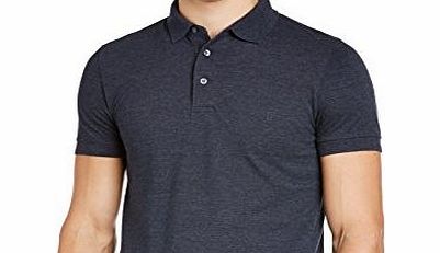 French Connection Mens Magoo Pique Short Sleeve Polo Shirt, Marine Blue, Large