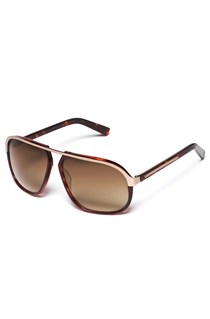 Premium Tortoiseshell Metal Brow Sunglasses