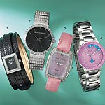French Connection Womens Round Dial Stone Set Case & Bracelet Watch