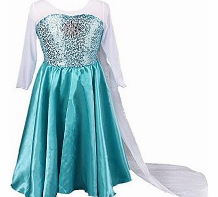 Disney Frozen Princess Elsa Inspired Dress up Costume Party Dress (7-8years)